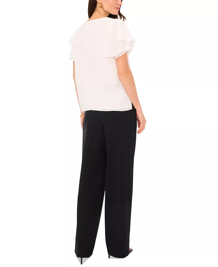 Alfani Vince Camuto Women's V-neck Tulip Sleeve Blouse Women's Fashion Shoes & Accessories