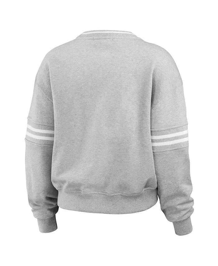 Alfani WEAR By Erin Andrews Women's Heather Gray Los Angeles Dodgers Domestic Crest Pullover Sweatshirt Sports Fan Shop