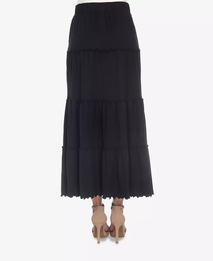 Alfani White Mark Women's Tiered Maxi Skirt Women's Fashion Shoes & Accessories
