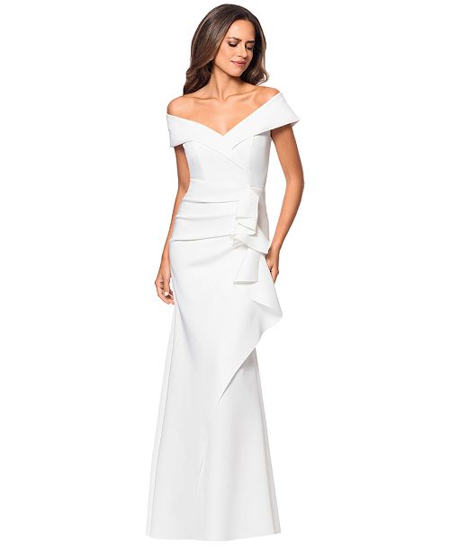 alfani XSCAPE Scuba Off-The-Shoulder Gown Women's Fashion Shoes & Accessories