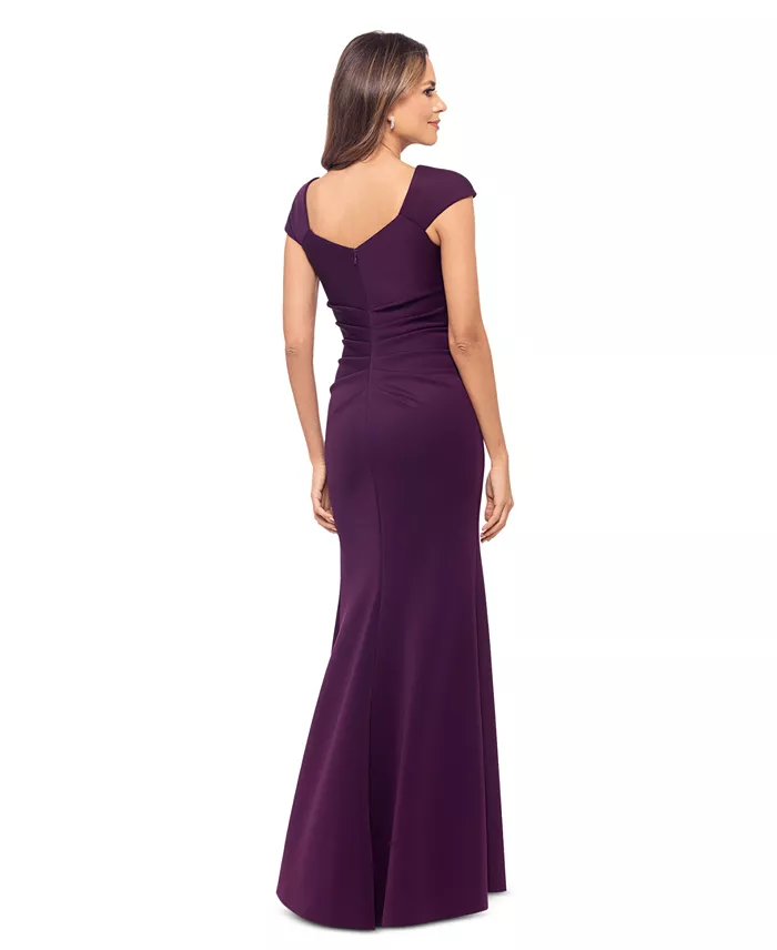Alfani XSCAPE Women's Asymmetric-Neck Side-Slit Gown Women's Fashion Shoes & Accessories
