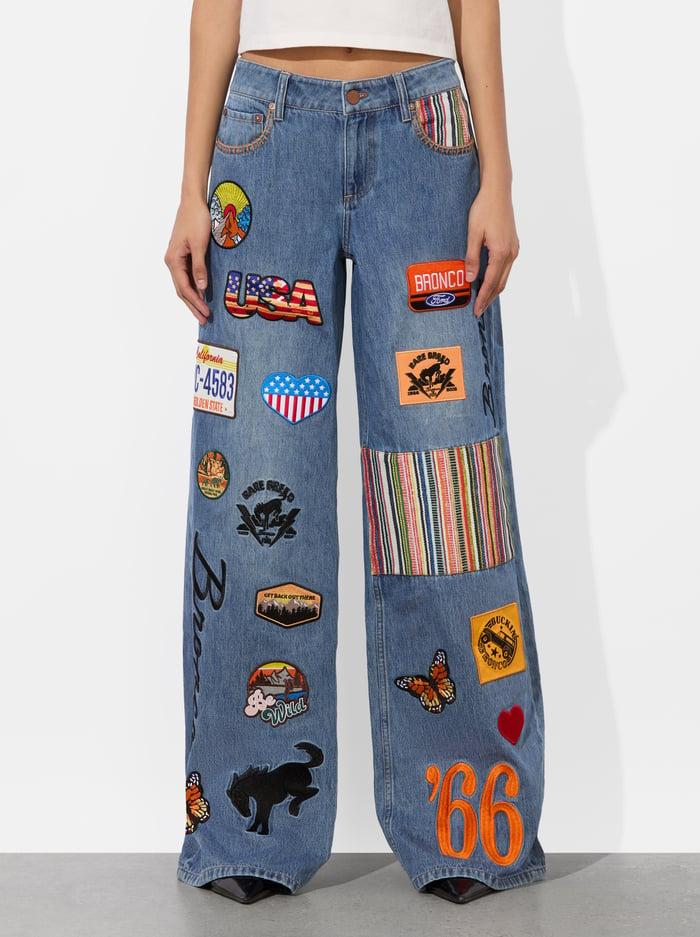 alice & olivia A+O X BRONCO TRISH JEAN BROOKLYN BLUE