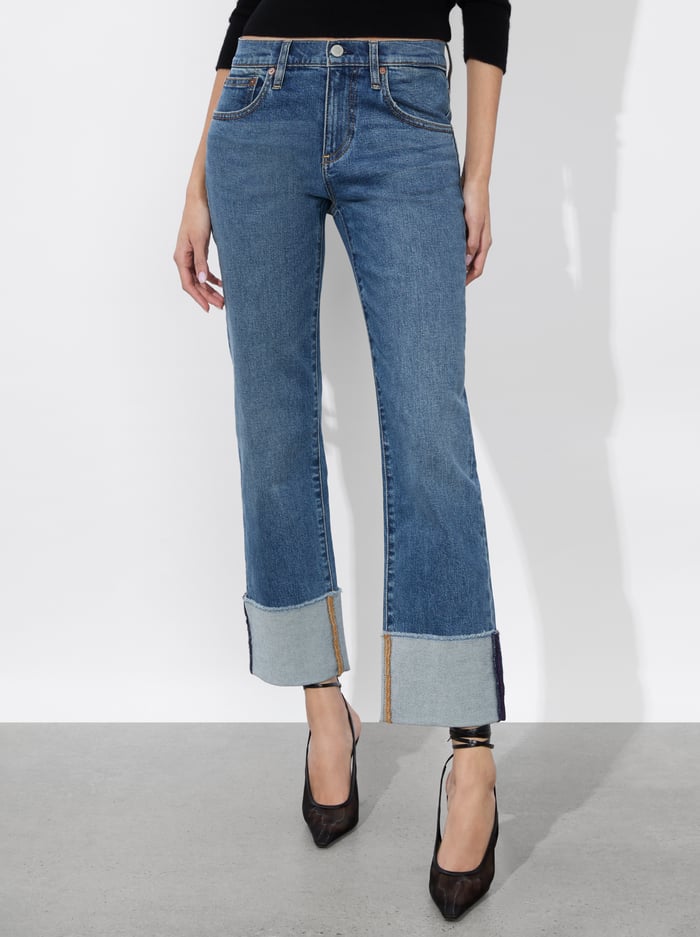 alice & olivia ABILENE CUFFED JEAN BROOKLYN BLUE