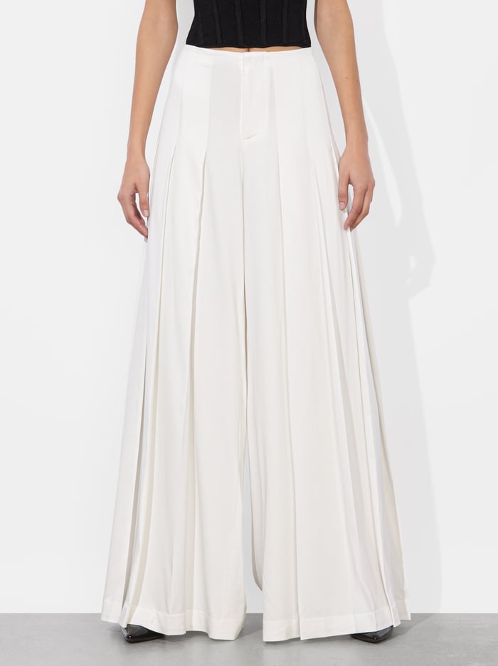 alice & olivia AINSLIE WIDE LEG PANT OFF WHITE