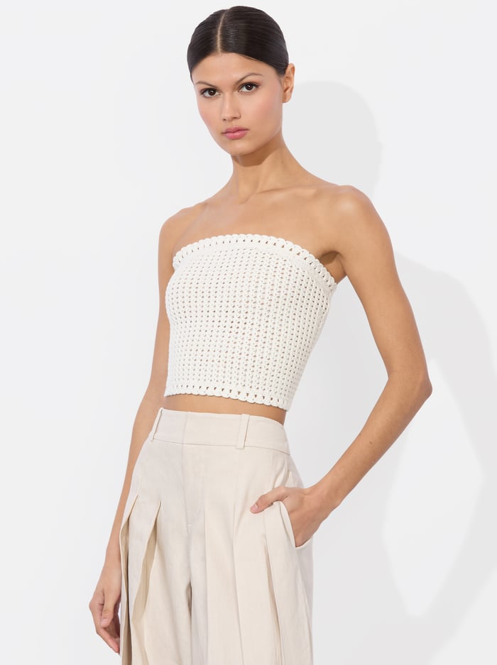 alice & olivia ALISON TUBE TOP SOFT WHITE