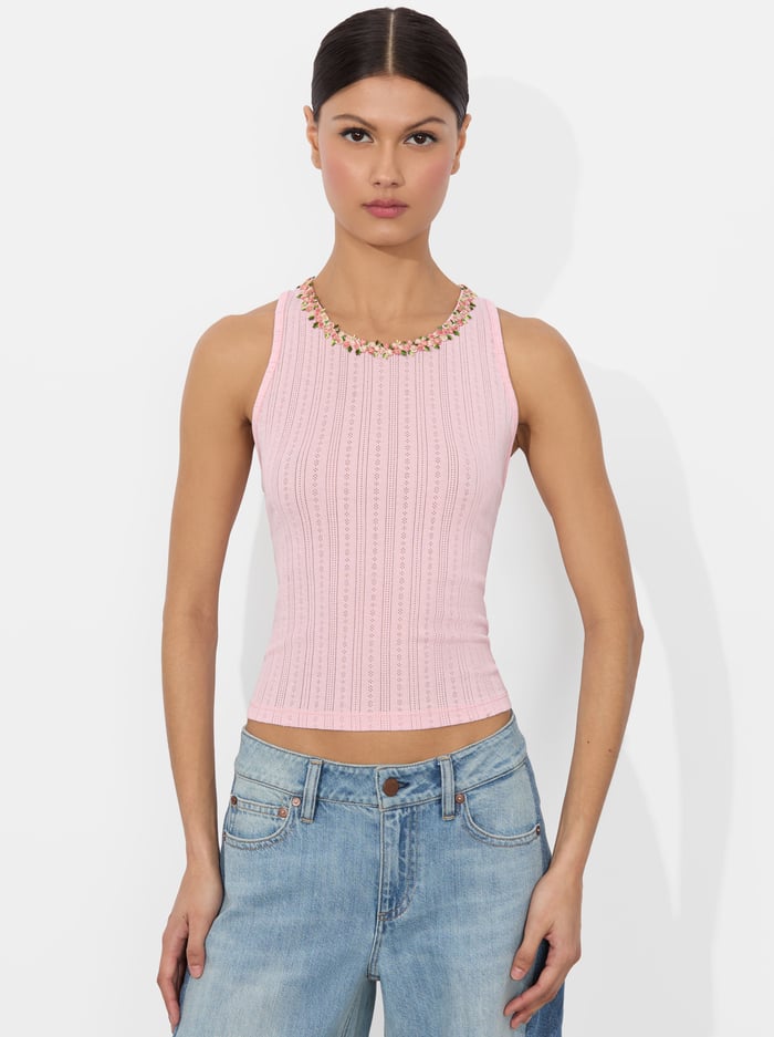 alice & olivia ALLEN TANK TOP OFF WHITE