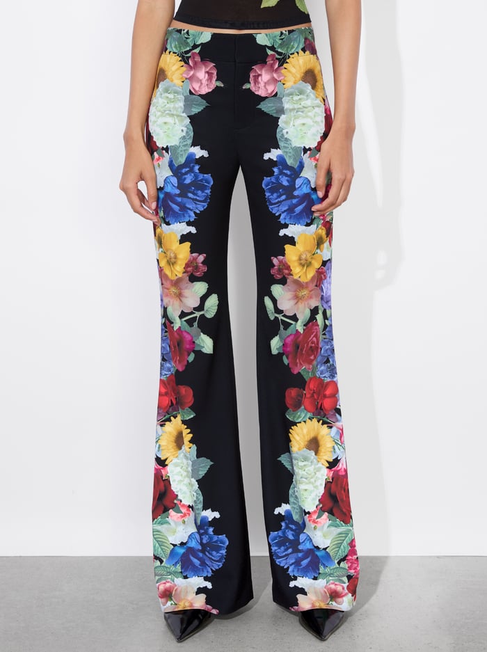 alice & olivia ANDREW PANT GARDEN BRUNCH BLACK