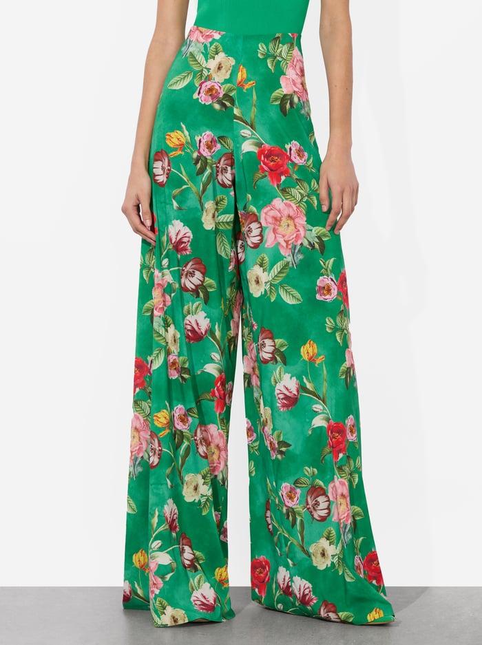 alice & olivia ATHENA WIDE LEG PANT HAMPTONS FLORAL