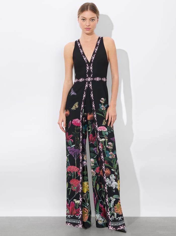 alice & olivia AUDRIE PLEATED JUMPSUIT SECRET GARDEN