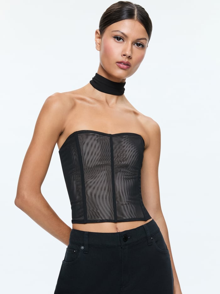 alice & olivia AVELINE BUSTIER BLACK