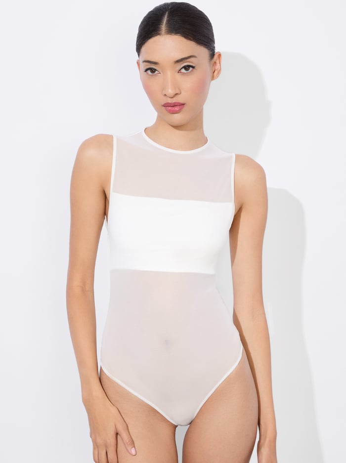 alice & olivia BANDEAU SLEEVELESS BODYSUIT BLACK