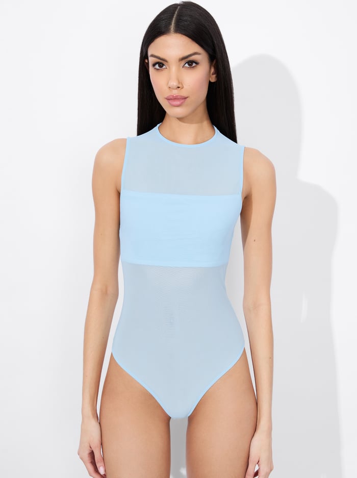 alice & olivia BANDEAU SLEEVELESS BODYSUIT BLACK