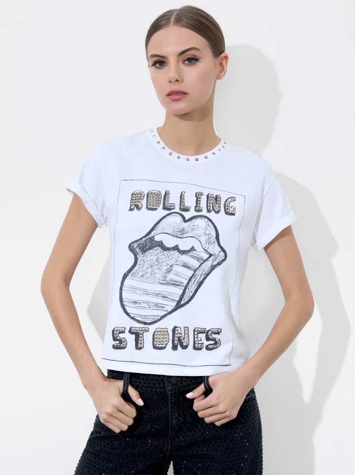 alice & olivia BERK TEE VINTAGE WHITE