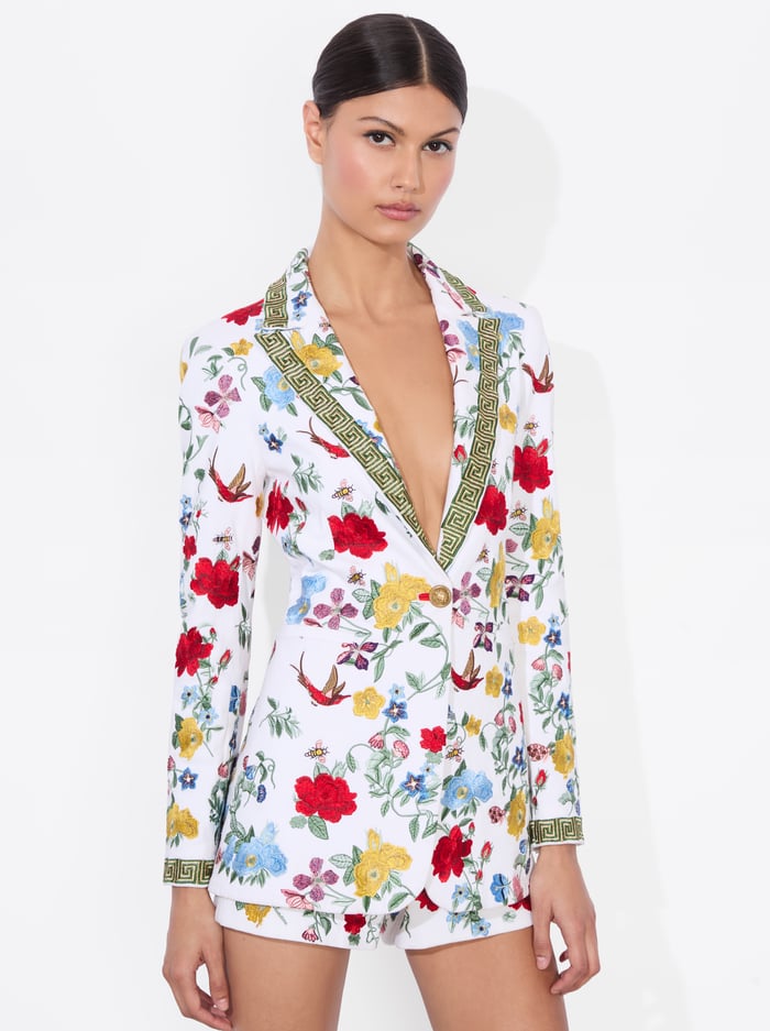 alice & olivia BREANN EMBROIDERED BLAZER DOLLHOUSE