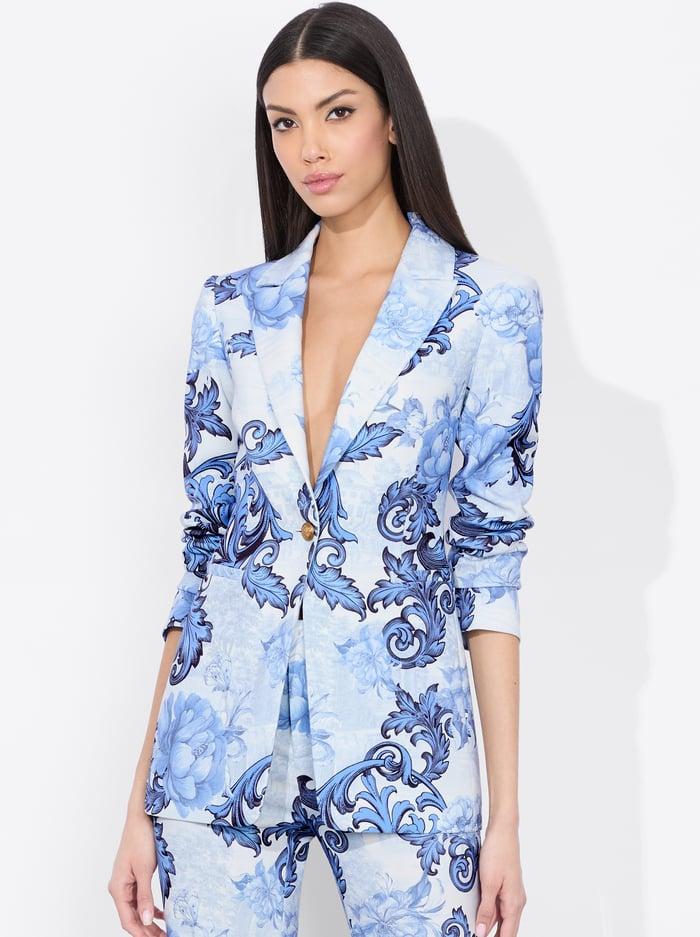alice & olivia BREANN FITTED BLAZER SCROLL SYMPHONY