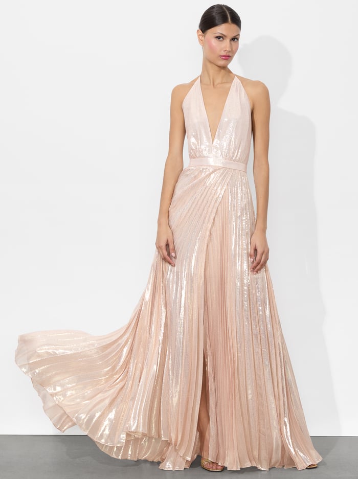alice & olivia CAMILA MAXI GOWN PEARL BLUSH