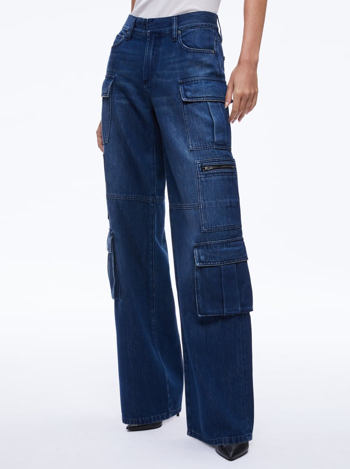 alice & olivia CAY CARGO JEAN BREA BLUE
