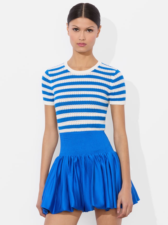 alice & olivia CIARA PULLOVER SOFT WHITE/BLACK