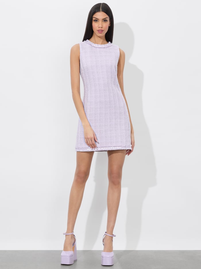 alice & olivia COLEY MINI DRESS LILAC