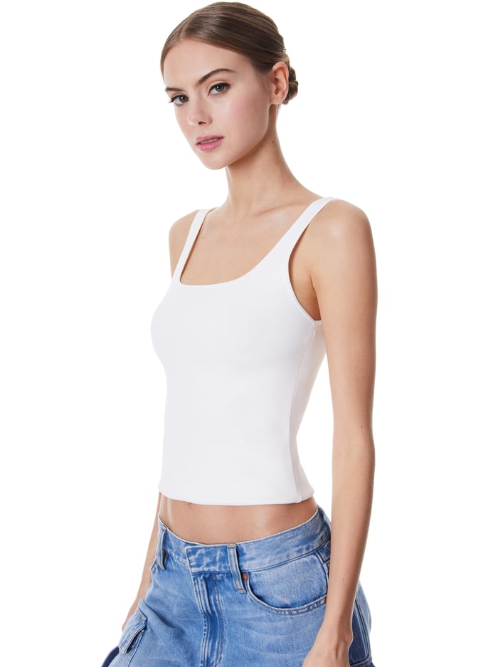 alice & olivia DARYN SCULPTING TANK BLACK