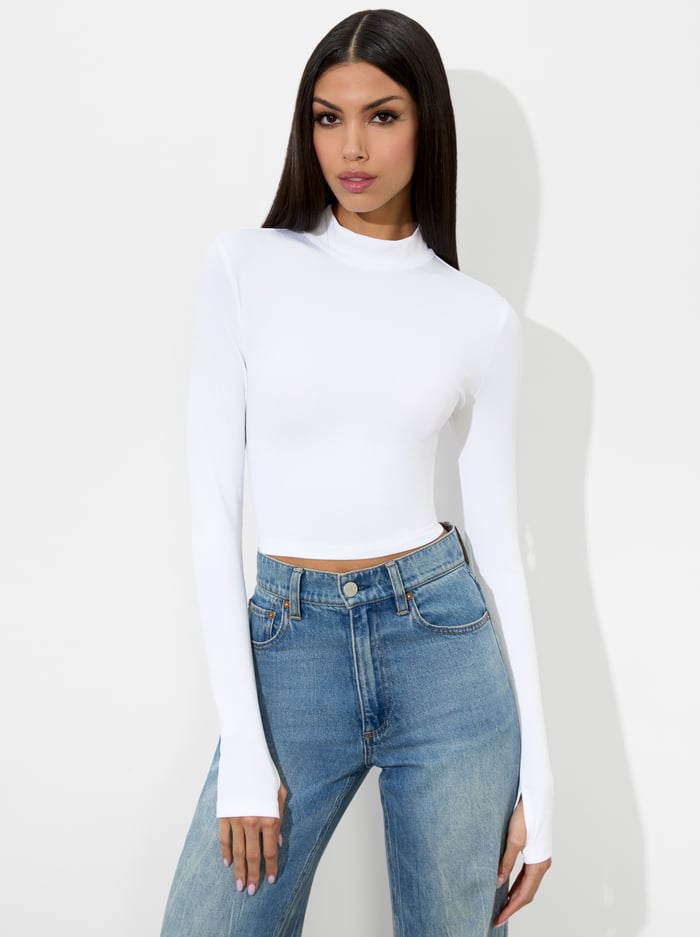 alice & olivia DELAINA REVERSIBLE TOP BLACK