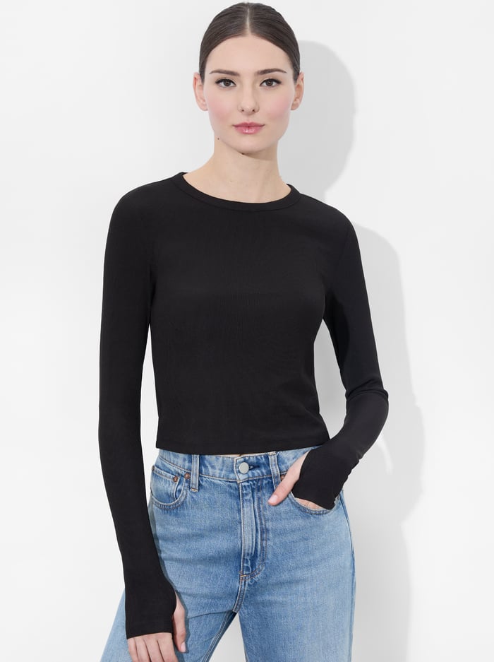 alice & olivia DELAINA TOP BLACK