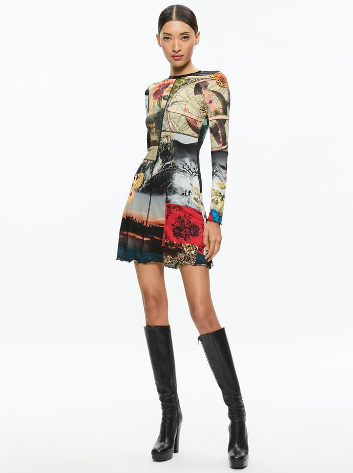 alice & olivia DELORA MINI DRESS ECO FUSION