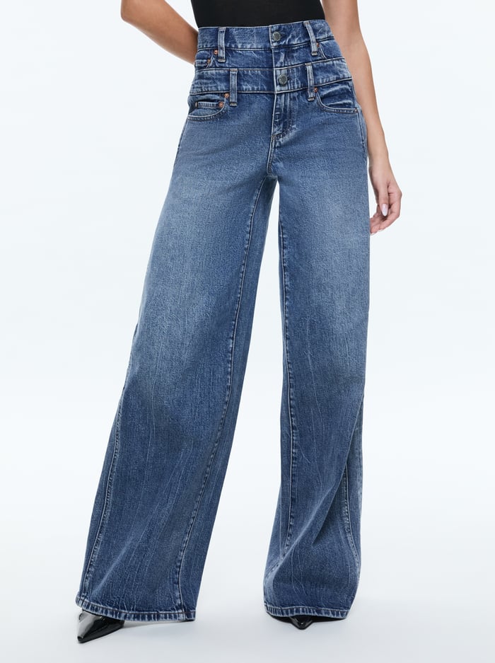 alice & olivia DOUBLE WAIST COOL JEAN BROOKLYN BLUE