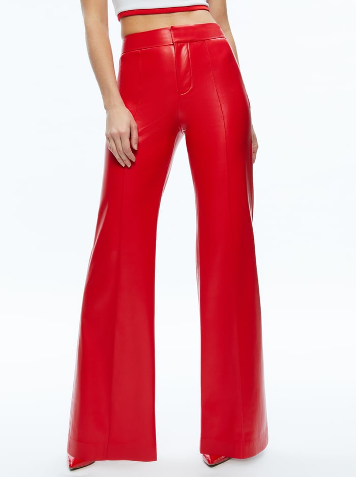 alice & olivia DYLAN VEGAN PANT BRIGHT RUBY