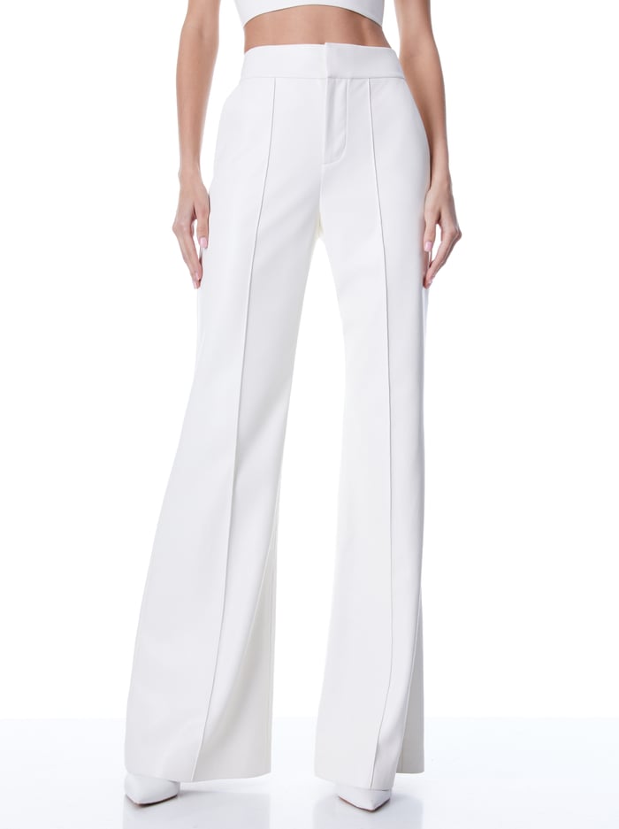 alice & olivia DYLAN VEGAN PANT ECRU