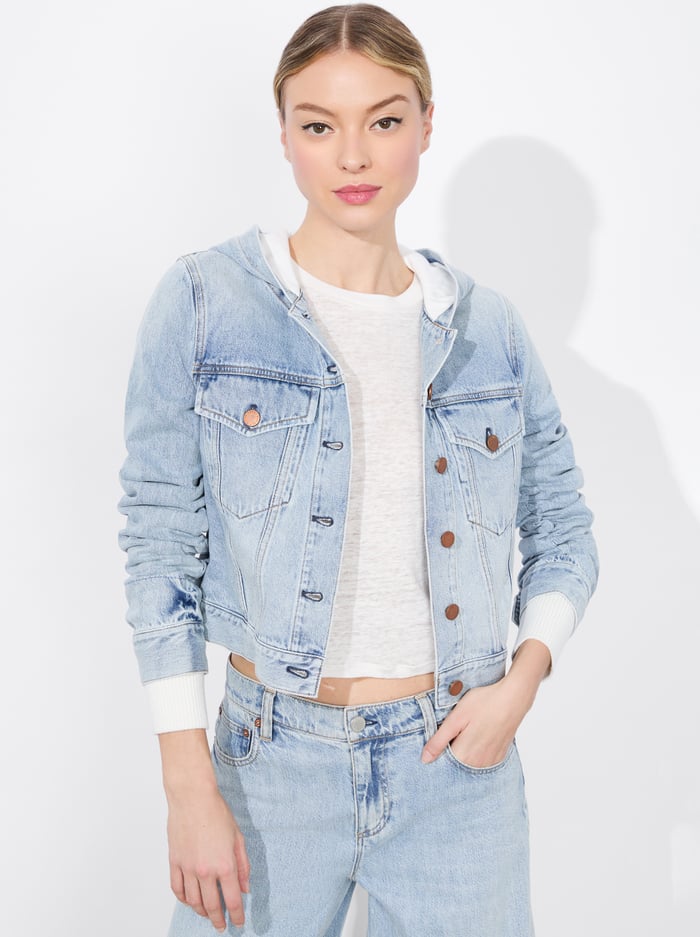 alice & olivia EMMA HOODIE JACKET ROCKSTAR BLUE