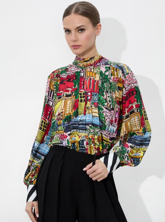 alice & olivia GERTRUDE BLOUSE VACATION DREAMS