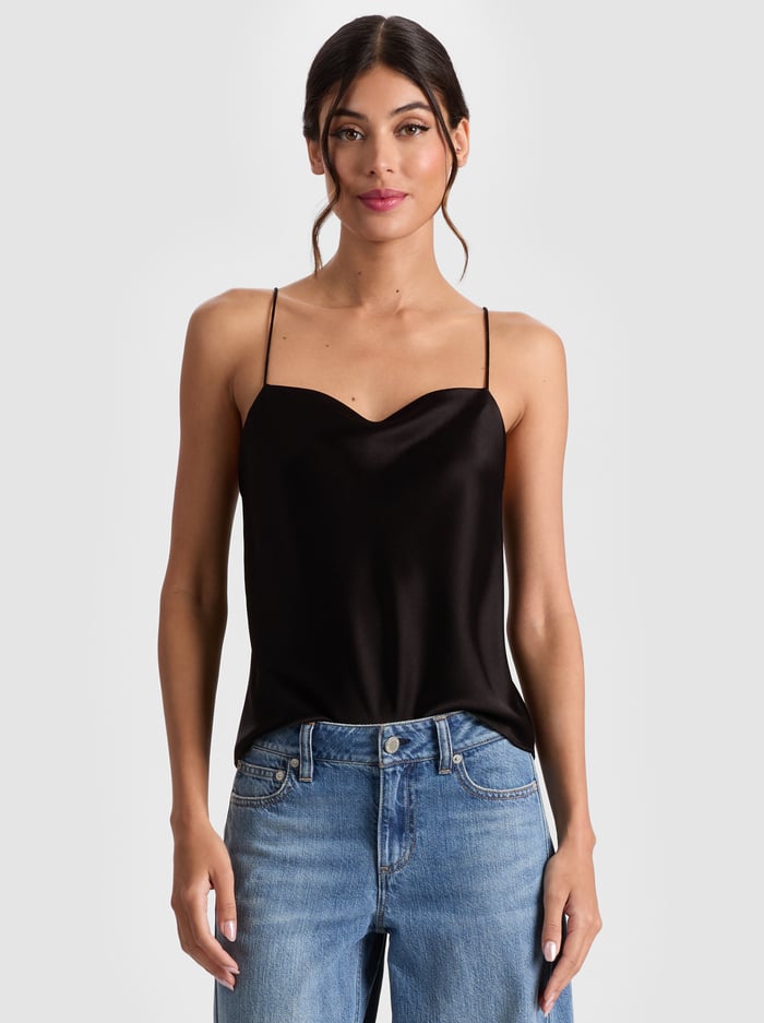 alice & olivia HARMON SLIP TANK ALMOND