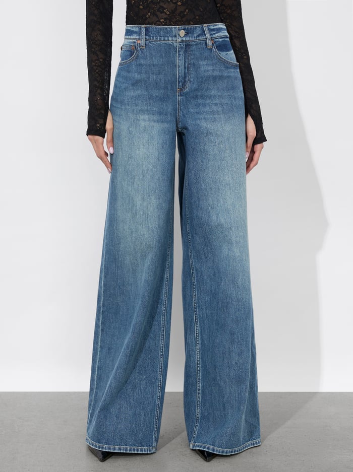 alice & olivia HARPER JEAN LIANA VINTAGE BLUE