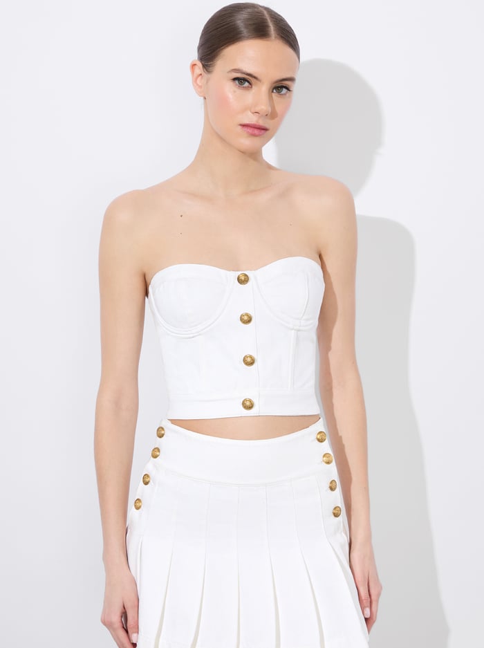 alice & olivia HENSLEY BUSTIER OFF WHITE