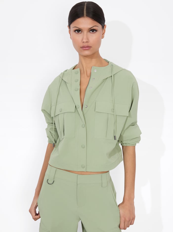 alice & olivia JAMES CROPPED PARKA SAGE