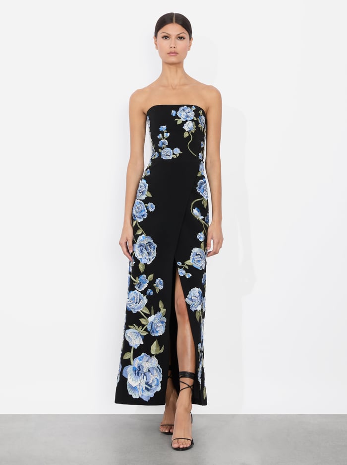 alice & olivia JERI OVERSKIRT ROMPER BLACK