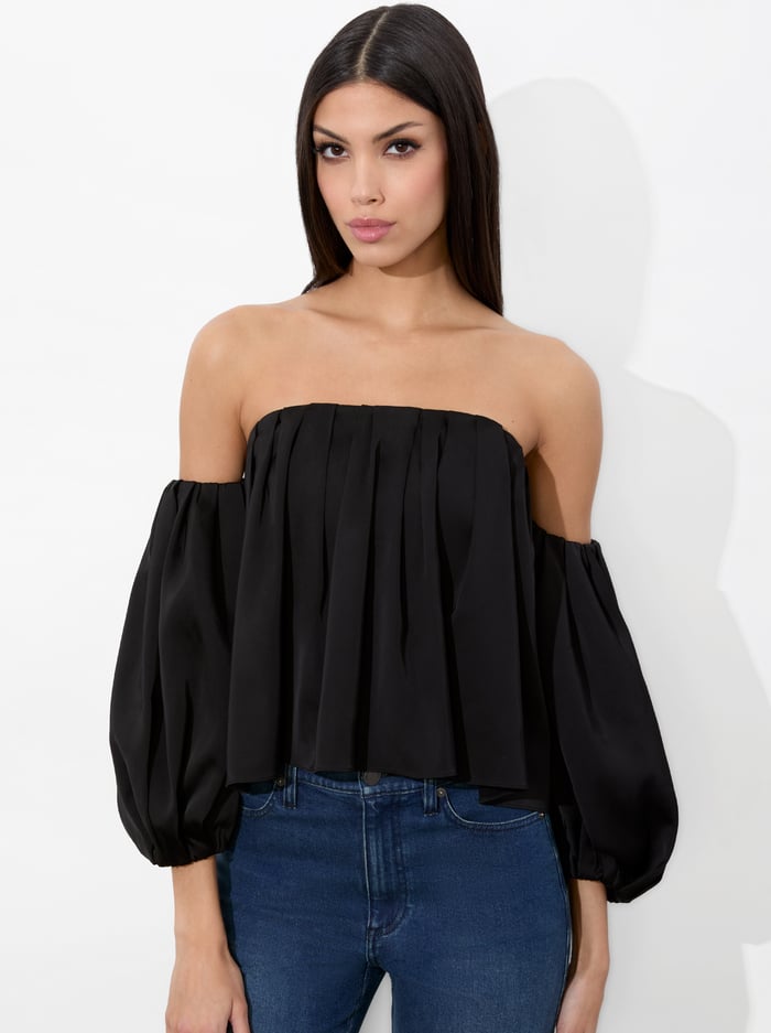 alice & olivia JUPITER TOP BLACK