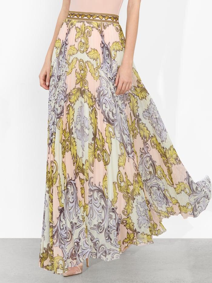 alice & olivia KATZ PLEATED MAXI SKIRT DAY DREAMER
