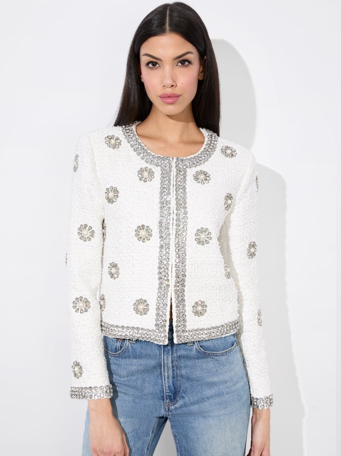 alice & olivia KIDMAN JACKET OFF WHITE