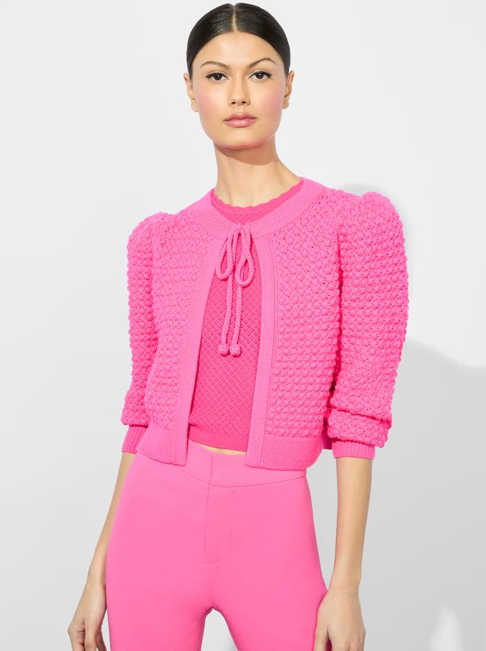 alice & olivia KITTY CARDIGAN WILD PINK