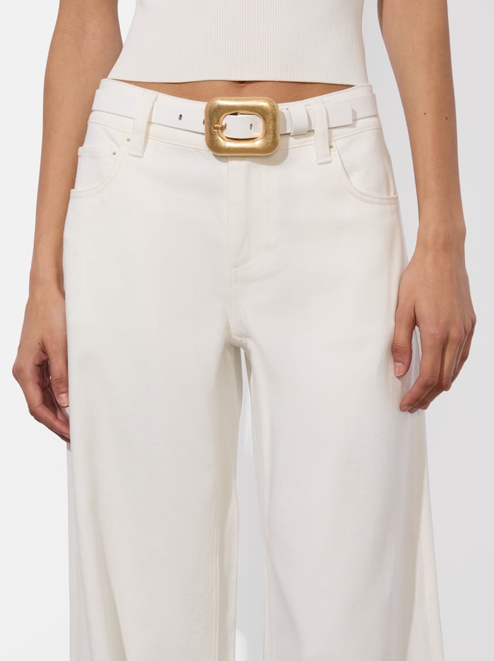 alice & olivia LETTY BUCKLE BELT INDIGO