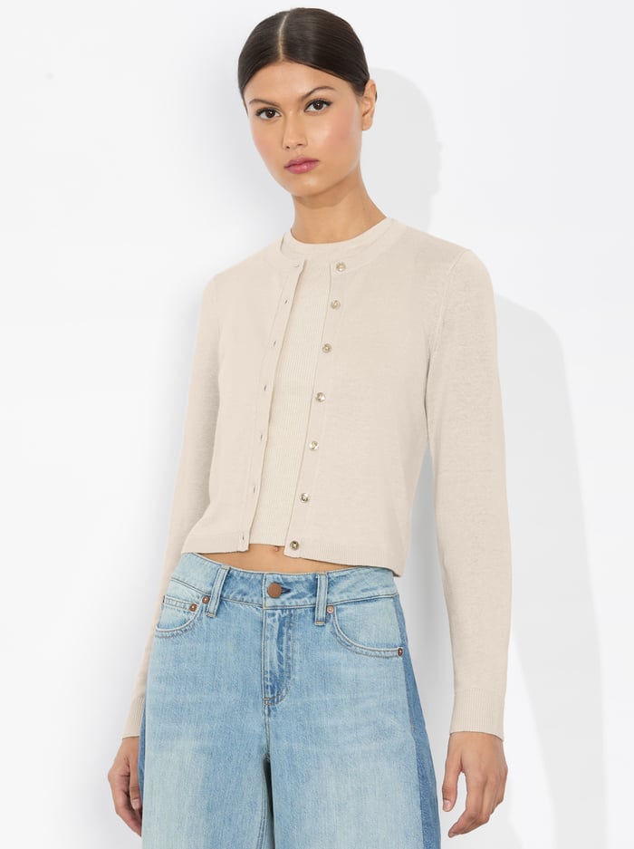 alice & olivia MABEL CARDIGAN OATMEAL