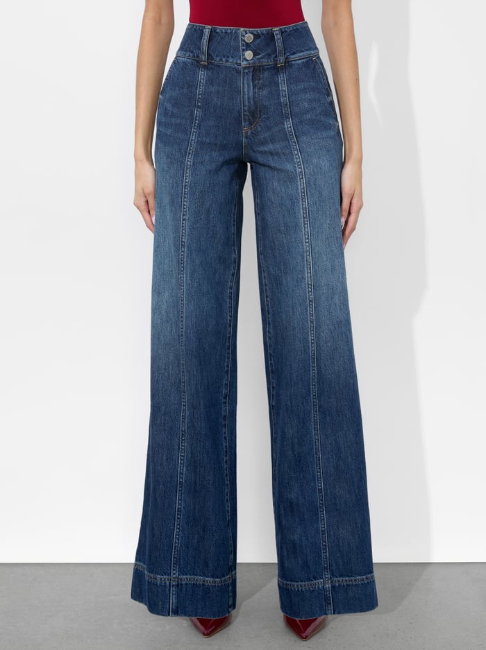 alice & olivia MAME WIDE LEG JEAN DARBY VINTAGE BLUE