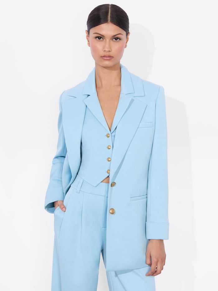 alice & olivia MARGOT BLAZER MINERAL BLUE