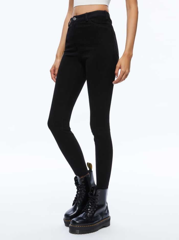 alice & olivia MIKAH SUEDE PANT BLACK