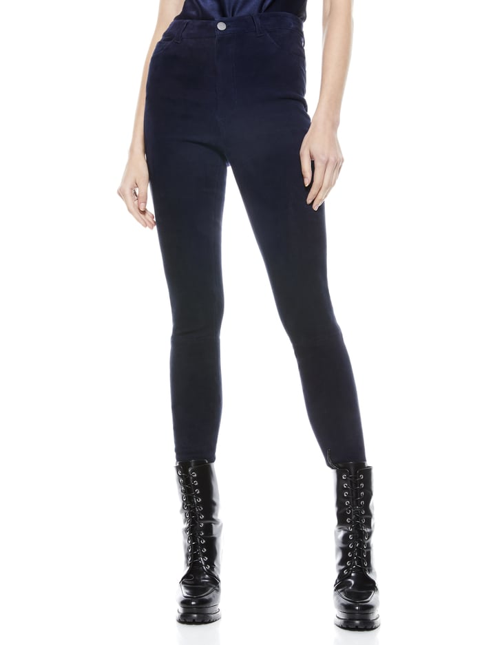 alice & olivia MIKAH SUEDE PANT BLACK