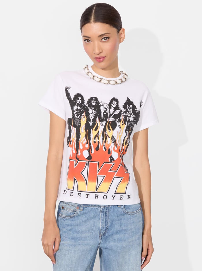 alice & olivia MILLER EMBELLISHED TEE KISS