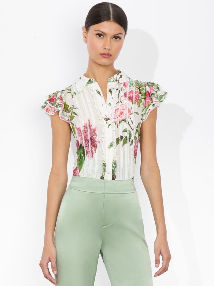 alice & olivia MINDA BLOUSE ROSE WHISPER