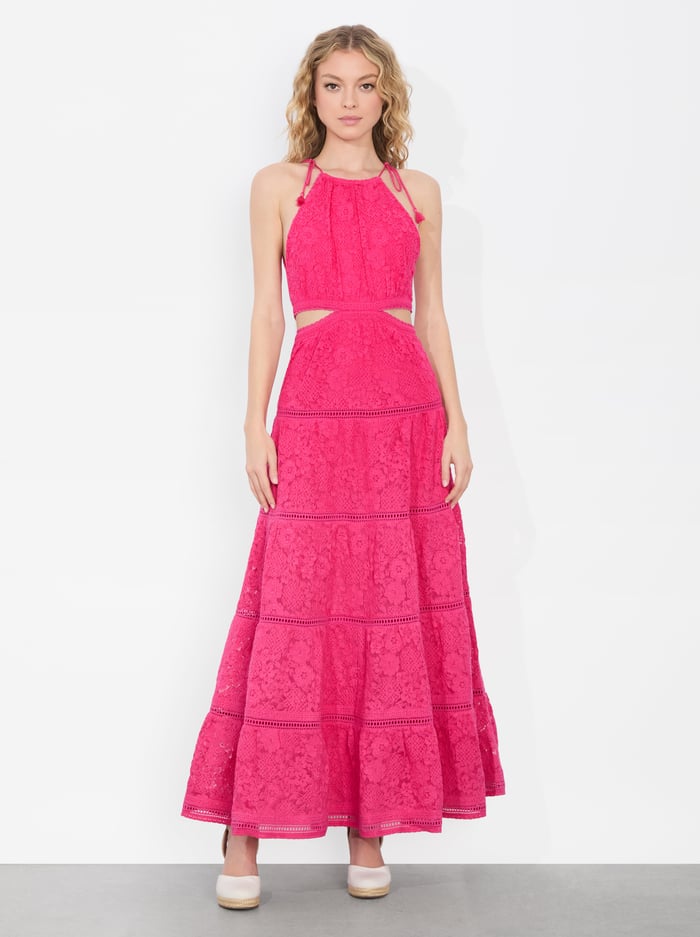 alice & olivia MYRTICE MAXI DRESS RASPBERRY